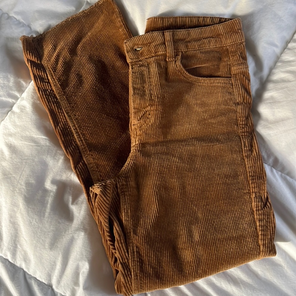 H&M cropped brown corduroy pants